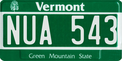 VT license plate NUA543