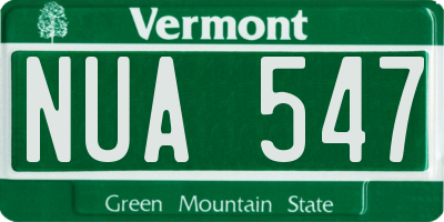 VT license plate NUA547