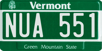 VT license plate NUA551