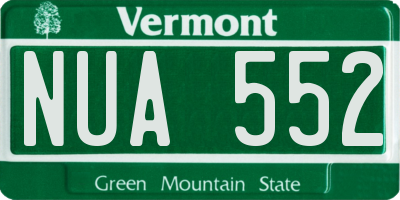 VT license plate NUA552