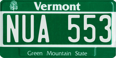 VT license plate NUA553