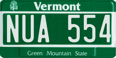 VT license plate NUA554