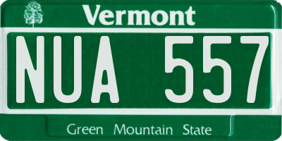 VT license plate NUA557