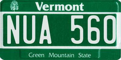 VT license plate NUA560