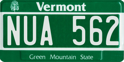 VT license plate NUA562