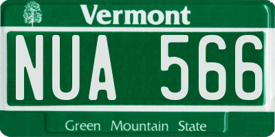 VT license plate NUA566