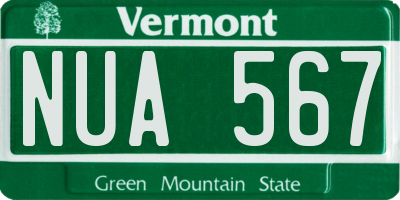 VT license plate NUA567