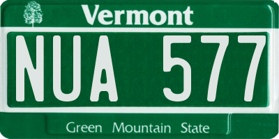 VT license plate NUA577