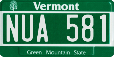 VT license plate NUA581
