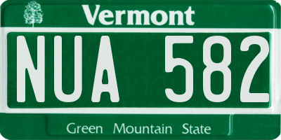 VT license plate NUA582