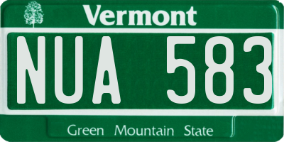 VT license plate NUA583