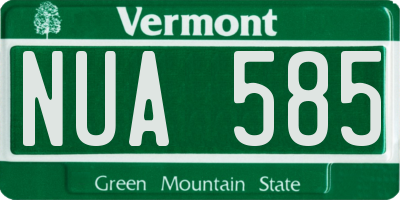 VT license plate NUA585