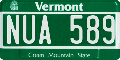 VT license plate NUA589