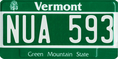 VT license plate NUA593