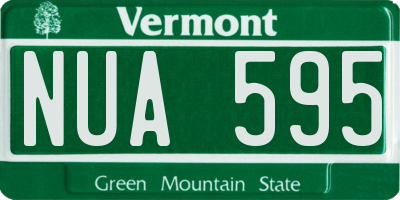 VT license plate NUA595