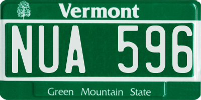 VT license plate NUA596
