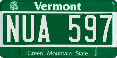 VT license plate NUA597
