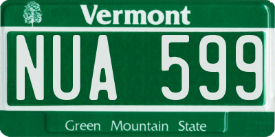 VT license plate NUA599