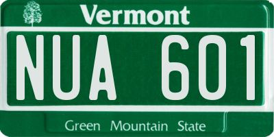 VT license plate NUA601