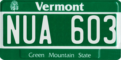 VT license plate NUA603