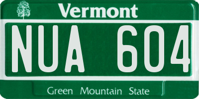 VT license plate NUA604