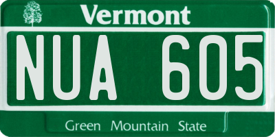 VT license plate NUA605