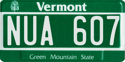 VT license plate NUA607