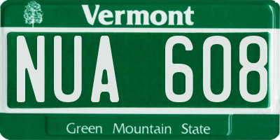 VT license plate NUA608