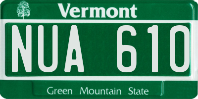 VT license plate NUA610
