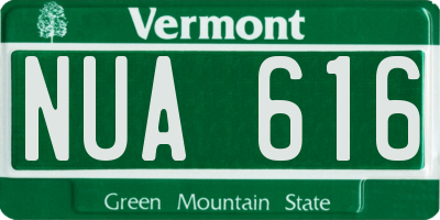 VT license plate NUA616