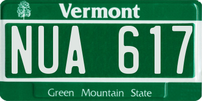 VT license plate NUA617