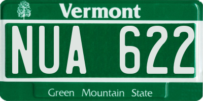 VT license plate NUA622