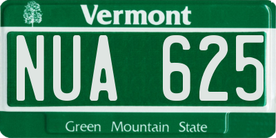 VT license plate NUA625