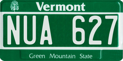 VT license plate NUA627