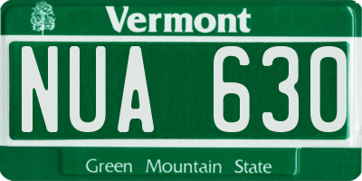 VT license plate NUA630