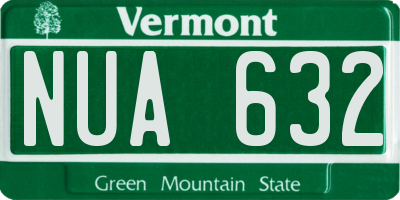 VT license plate NUA632