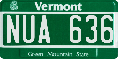 VT license plate NUA636