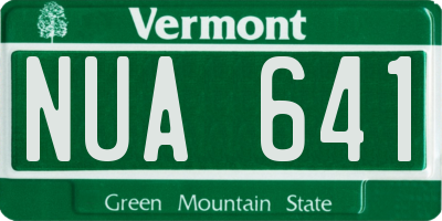 VT license plate NUA641
