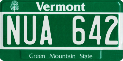 VT license plate NUA642