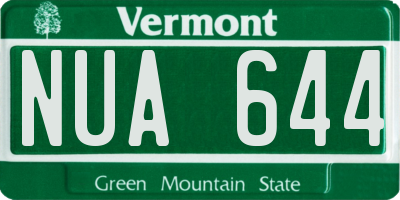 VT license plate NUA644