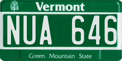 VT license plate NUA646