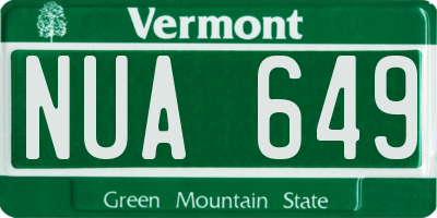 VT license plate NUA649