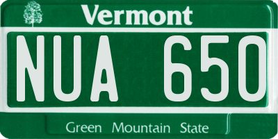 VT license plate NUA650
