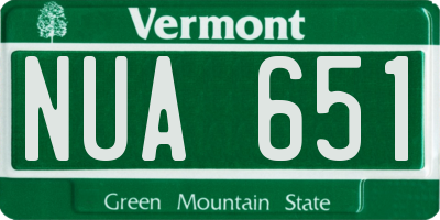 VT license plate NUA651