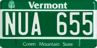 VT license plate NUA655