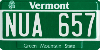 VT license plate NUA657