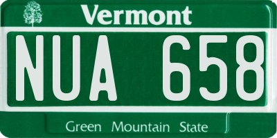 VT license plate NUA658