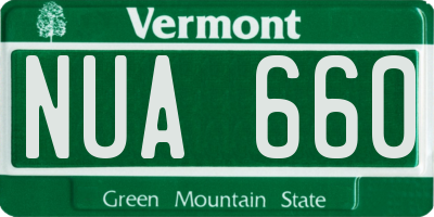 VT license plate NUA660