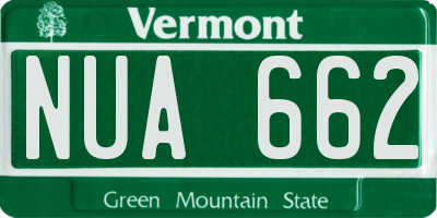 VT license plate NUA662
