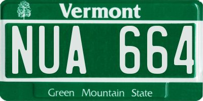 VT license plate NUA664